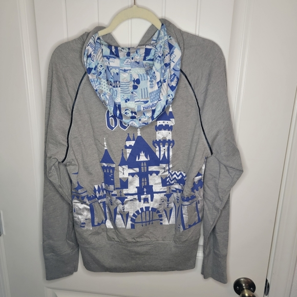 Disneyland 60th Anniversary Zip-up Sweater, Women's Large, Gray - Picture 5 of 6
